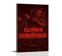 Clown in A Cornfield Horror Mystery Thriller Movie Poster Wall Art Canvas Aesthetic Cover Poster Vintage Music And Movies Decorative Painting for Living Room Bed Room 20x30inch(50x75cm) Frame-style