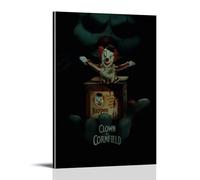 Clown in A Cornfield Horror Mystery Thriller Movie Poster Wall Art Canvas Aesthetic Cover Poster Vintage Music And Movies Decorative Painting for Living Room Bed Room 12x18inch(30x45cm) Frame-style
