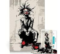 Clown in Thoughts for Adults 1000 Piece Jigsaw Puzzle Indoor Fun Smooth Thick Family Activity Birthday Art Gift (38x52cm)