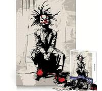 Clown in Thoughts for Adults 1000 Piece Jigsaw Puzzle Indoor Fun Smooth Thick Family Activity Birthday Art Gift (38x52cm)