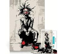 Clown in Thoughts Jigsaw Puzzle 1000 Piece for Adults Stress Less Indoor Fun Home Enjoyable Night Play (38x26cm)
