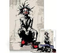 Clown in Thoughts Jigsaw Puzzle 1000 Piece for Adults Stress Less Indoor Fun Home Enjoyable Night Play (38x26cm)