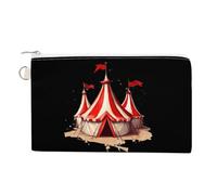 Clown Lion Fire Ring Acrobat Coin Purse Canvas Change Pouch Small Organizer Bags Zippered Coin Case for Women Men