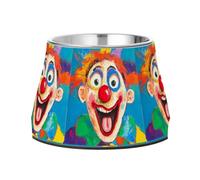 Clown Making Funny Faces at The Circus Pets Food Bowls with Stand Stainless Steel Water Food Bowl for Medium Dogs Whisker Fatigue