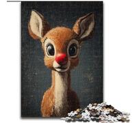Clown Nose Deer Jigsaw Puzzles for Adults 1000 Pieces, Stress Reliever Difficult Challenge for Home Decoration for 14+ (size 50x75cm)