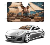 Clown on The Treasure Chest Car Windshield Sun Shade - Reflector Sunshade Offers Ultimate Protection for Car Interior, Cool Reflective Sun Blocker Fits Small Sedans, Mini SUVs 55"x30"