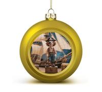 Clown on The Treasure Chest Christmas Ball Ornaments - Shatterproof Plastic Vintage Rustic Xmas Tree Decorations Pendant for Family Holiday Wedding Party Xmas Hanging Decoration