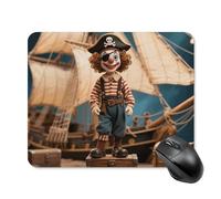 Clown on The Treasure Chest Mouse Pad Square Laptop Mouse Mat Cute Computer Mousepad Keyboard Pad Non-Slip Desk Pads for Gaming Office Work Home 20 * 25cm