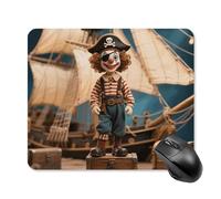 Clown on The Treasure Chest Mouse Pad Square Laptop Mouse Mat Cute Computer Mousepad Keyboard Pad Non-Slip Desk Pads for Gaming Office Work Home 25 * 30cm