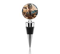 Clown on The Treasure Chest Wine Stoppers Reusable Wine Bottle Stopper Decorative Champagne Stoppers Silicone Beverage Bottle Sealer Keep Fresh, Leakproof Wines Saver for Bar Party Decor