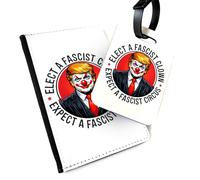 Clown Passport Cover & Luggage Tag Set | Travel Wallet with Matching Suitcase Tag | Novelty Travel Gift