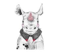 Clown Rhino Sweatshirt - White - XXL - White