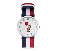 Clown Sport Watch for Men Women Nylon Strap Wrist Watch Analog Quartz Watch