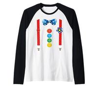 Clown Suspenders Carnival Costume Clown Costume Carnival Raglan Baseball Tee