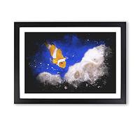 Clownfish Vol.2 Paint Splash Framed Print | A2 Black Framed Wall Art | Ready to Hang | Modern Nature Picture | Living Room Bedroom Lounge Office