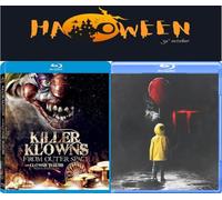 Clowns Attack Movie Bundle - Killer Klowns from Outer Space + Stephen King's It: Original Movie 1990 [Blu-ray, Double Feature, Halloween Movie Set]