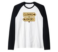 Clowns to The Right, Jokers to The Left - Retro Satire Road Raglan Baseball Tee
