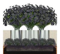 CLoxks 12 Bundles Black Artificial Flowers for Outdoor 11.8'' Silk Fake Flowers for Decoration Plastic Bouquet UV Resistant Artificial Outdoor Plants for Garden Window Box Front Porch Decor