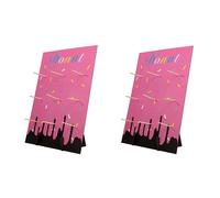 CLoxks 2 Pcs Wooden Donut Wall Display Stand Reusable Rustic Doughnut Board Holder Donut Party Display Board for Birthday Wedding Baby Shower Family Party Festival Table Decor,Pink