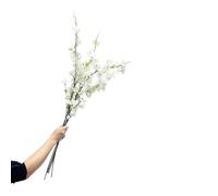CLoxks 4 Pcs 43 inch Artificial Cherry Blossom Silk Cherry Blossom Branches Long Stems Fake Flowers Vase Arrangements for Home Wedding Party Decor, White