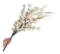 CLoxks 4 Pcs 43 inch Artificial Long Stems Cherry Blossom Silk Cherry Blossom Branches for Home Wedding Party Decor, Light Pink