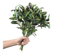 CLoxks 4 Pcs Artificial Olive Branches for Vases 14.9 Inch Faux Olive Branch Stems Leaves with Fruits,for Home Decor Weddings Party Vase Decorative