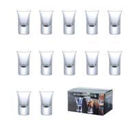 CLoxks Shot Glass Sets with Heavy Base 1 oz/30ml Clear Shot Glass Reusable Mini Glass Containers Dishwasher Safe Perfect for Party,Bar,Club,Cocktail Set Of 12