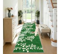 CLOYAO Carpet Runners for Hallway Non Slip Washable Kitchen Runner Rug Long for Corridor, Entryway, Kitchen, Bathroom, Hallways 80 x 130 cm Deep Forest Green