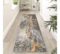 CLOYAO Hallway Runner Rugs Non-Slip,Dirt Trapper Carpet,Water Absorbent Runner Mat,Extra Long Modern Rug Runners,Abstract Geometric Hall Runners For Entryway Laundry Kitchen