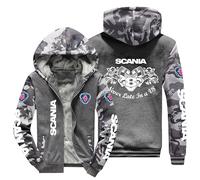 CLOZAM Mens Hoodie Jacket Sweater For scania Thick Fleece Lined Hooded Jacket Coats Mens Winter Hooded Jacket Warm Fleece-D||M