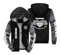 CLOZAM Mens Hoodie Jacket Sweater For scania Thick Fleece Lined Hooded Jacket Coats Mens Winter Hooded Jacket Warm Fleece-B||4XL