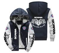 CLOZAM Mens Hoodie Jacket Sweater For scania Thick Fleece Lined Hooded Jacket Coats Mens Winter Hooded Jacket Warm Fleece-C||2XL