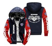 CLOZAM Mens Hoodie Jacket Sweater For scania Thick Fleece Lined Hooded Jacket Coats Mens Winter Hooded Jacket Warm Fleece-E||L