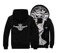 CLOZAM Unisex Fleece Hoodies for DAF Print Casual Pullover Long Sleeve Cardigan Hooded Jacket Thick Warm Coat-A||XL