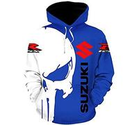 CLOZAM Unisex Hoodies Pull Over Sweatshirts 3D for S.u.z.u.k.i Print Hooded Tops Casual Long Sleeve Motorcycle Hoodie Sports Jumpers with Pockets-A||XXL