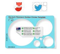 CLPA Circle Stencil Template for Drawing and Drafting, Fibonacci-Inspired Circle Tool for Applying the Golden Ratio in Artistic Design