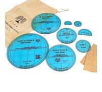 CLPA Premium Set of Clear Circle & Half Circle Quilting Rulers & Templates for Cutting in Convenient Cloth Storage Bag. Quilting Cutting Ruler Set of Circles 6" to 1" with Non-Slip Silicone Dots