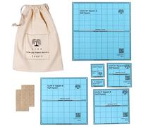 CLPA Premium Set of Clear Square & Half Square Quilting Rulers & Templates. Versatile Sewing Ruler Sizes 10" to 2" with Non Slip Silicone Dots. PETG Plastic, Single Piece Construction, 4" Square
