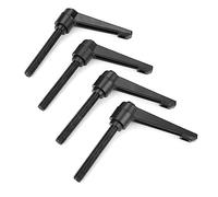 Clphendorine 4PCS Metal Adjustable Fixing Handle with M10 Male Thread, Universal Clamp Handle for Limited Space Machinery, Carbon Steel and Zinc Alloy Resistant Knobs (Screw Length 60MM)