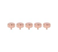 Clphendorine 5pcs Rose Gold Steel Watch Crown, Watch Head Replacement Parts for Watchmaker Repair, High Precision Spare Components with Durable Wear Resistance for Wristwatch (6.5mm long small hole)