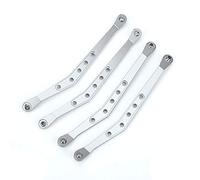 Clphendorine Aluminium Alloy Upper Suspension Links, RC Car Accessory, Precision CNC - Machined 2.4mm Thread Upper Control Arms for 1/10 Axial 90018 RC Crawler, Black Red Titanium Silver (Silver)