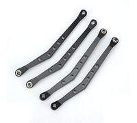 Clphendorine Aluminium Alloy Upper Suspension Links, RC Car Accessory, Precision CNC - Machined 2.4mm Thread Upper Control Arms for 1/10 Axial 90018 RC Crawler, Black Red Titanium Silver (Black)