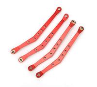 Clphendorine Aluminium Alloy Upper Suspension Links, RC Car Accessory, Precision CNC - Machined 2.4mm Thread Upper Control Arms for 1/10 Axial 90018 RC Crawler, Black Red Titanium Silver (Red)