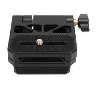 Clphendorine Folding Quick Release Plate with 1/4 and 3/8 Inch Screw Threads, Universal Camera Mount Adapter for Stabilizer Tripod Ball Head, 50mm Dovetail Slot, Aluminium Alloy