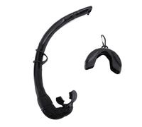 Clphendorine Freediving Snorkel, Silicone Foldable Snorkel, Wet Breathing Tube with Large Bore for Freediving Snorkeling Swim Training, Compact Travel Snorkel for Adults and (Black)