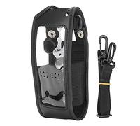 Clphendorine PU Leather Walkie Talkie Protective Cover for Anytone AT - D878UV / AT - D878UV Plus, Two Way Radio Case with Transparent Front and Lanyard for Secure Hands - Free Use