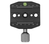 Clphendorine Universal Quick Release Plate for SLR Camera Tripod Head, Aluminum Alloy Mount Adapter with Built - in Bubble Level, 1/4in and 3/8in Screw Holes, Compatible with Ball Heads and