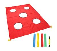 Clphendorine Whack A Mole Umbrella, Outdoor Parachute Mole Game for Kids 3+ Years, 5 - Hole Cooperative Play Tent with Inflatable Rods for Kindergarten and Family Activities
