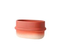CLQYXRMVC Flower Pot A Minimalist Ceramic Plant Pot, Ideal For The Office, Featuring A Hat-shaped Design And Drainage Holes Gardening Pot(Red,Small)