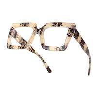 CLRAEGONK Oversized Blue Light Glasses for Women Fashion Square Thick Frames Stylish Non-Prescription Eyewear GRACE, Petale Tortoise, Normal